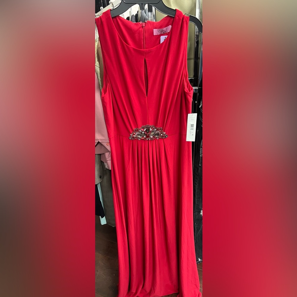 Embellished Red Evening Dress